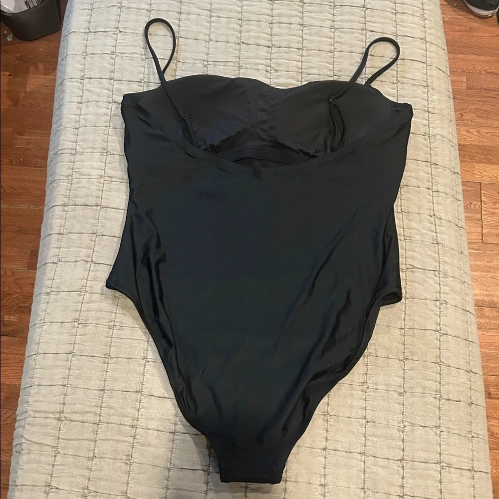 JCrew Square Neck One piece Swimsuit Classic Black Swimsuit Bathing suit
